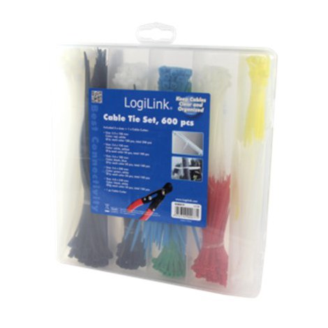 Cable Tie Set, 600pcs., 5 lengths, 1 x cable cutter Logilink - 2